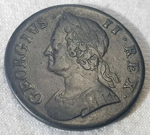 1754 Georg II Half Penny Kupfermünzen Lot HP26 - Bild 1 von 4