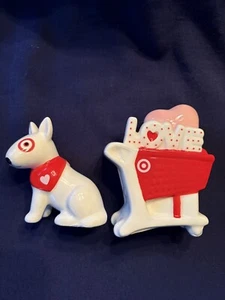 Target 2025 Spritz Valentine’s Ceramic Love Heart Cart & Bullseye Dog NEW - Picture 1 of 2