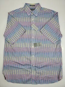 NEW Daniel Cremieux Signature Colorful Check Men's L Short Sleeve Shirt NWT $85 - Picture 1 of 11