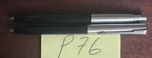 2 Bolígrafos Mecánicos Parker Jotter Cuerpo Negro Tapa Cromada De Colección EE. UU. P76 - Imagen 1 de 4