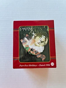 Heirloom Collection Purr-Fect Ornament Dated 1996 Carlton Cards Holiday Figure - Picture 1 of 21