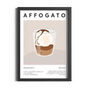 Fogato Café Estampado Cocina Imagen Pared Arte Barista Receta Póster Enmarcado Regalo - Imagen 1 de 20