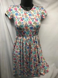 Dot Dot Smile Girl Kids Top/Dress Triangle Design Teal Size 7 Clothing - Picture 1 of 10