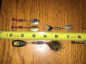 Lot of 13 Vintage MEPPS Spinner Fishing Lures  #0, 1, 2, 3 with Plastic Case