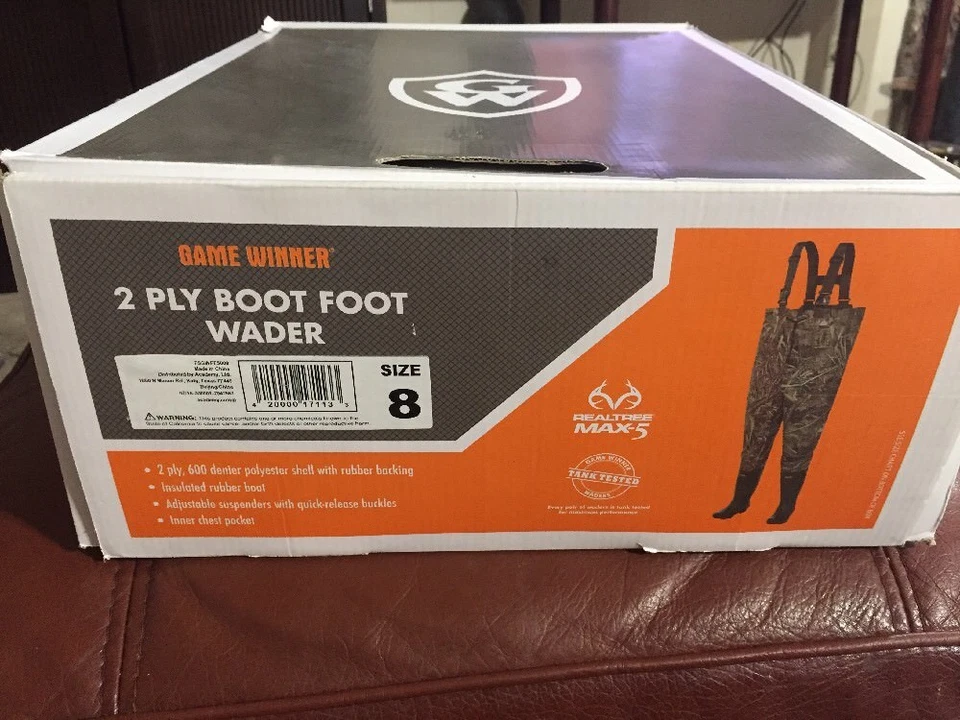 New Men's Game Winner 2 PLY BOOT FOOT Wader REALTREE Max-5 Size 8 - Image 1 of 4