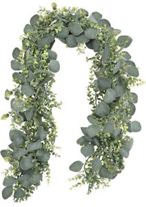 2 Pack 5.5ft Artificial Eucalyptus Garland Table Runner For Wedding Home Party 