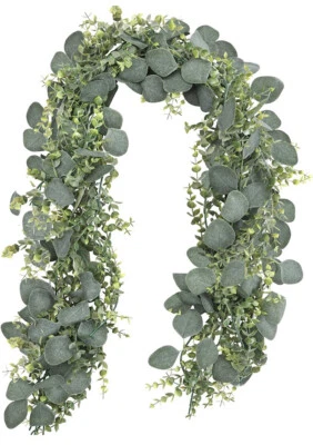 2 Pack 5.5ft Artificial Eucalyptus Garland Table Runner For Wedding Home Party  - Image 1 of 3