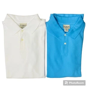 2 L.L. Bean Polo Shirts Mens Large Reg Short Sleeve Traditional Fit Knit - Picture 1 of 6