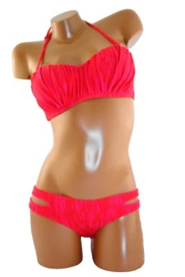 L*Space Ariel Underwire Bandeau Top y conjunto de pantalones de bikini clásicos talla L conjunto rojo Foto 1 de 4