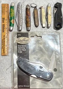 Lot Of 8 Vintage Folding Pocketknives For Parts Or Repair, 7 Used And 1 New - Picture 1 of 5