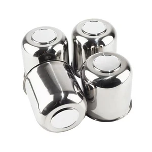 4Pcs 4.25" Push Through Wheel Center Caps for Trailer Truck SUV RV, Chrome - Picture 1 of 7