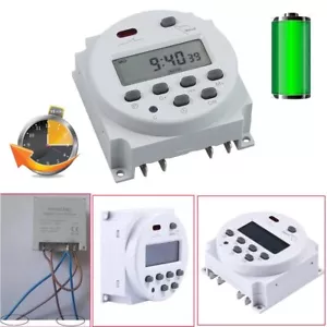 Digitale Zeitschaltuhren DC/AC 12V 16A LCD Display Programmierbar Timer Schalter - Bild 1 von 9