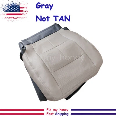 2007-2014 Lincoln Navigator Driver Bottom Perforated Leather Seat Cover Gray - Image 1 of 4