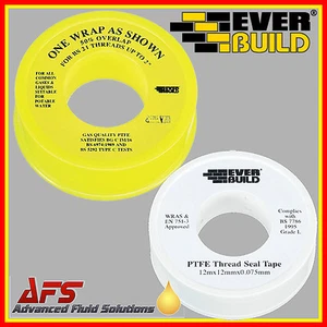 PTFE Tape Pipe Thread Seal Jointing Sealer Choice Water or Gas type UK Everbuild - Picture 1 of 4