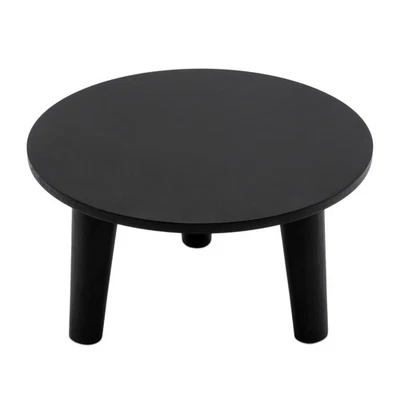 Holz Blumen Teller schwarz rund - 25 cm - Pflanzen Ständer Tisch Deko Hocker - Bild 1 von 4