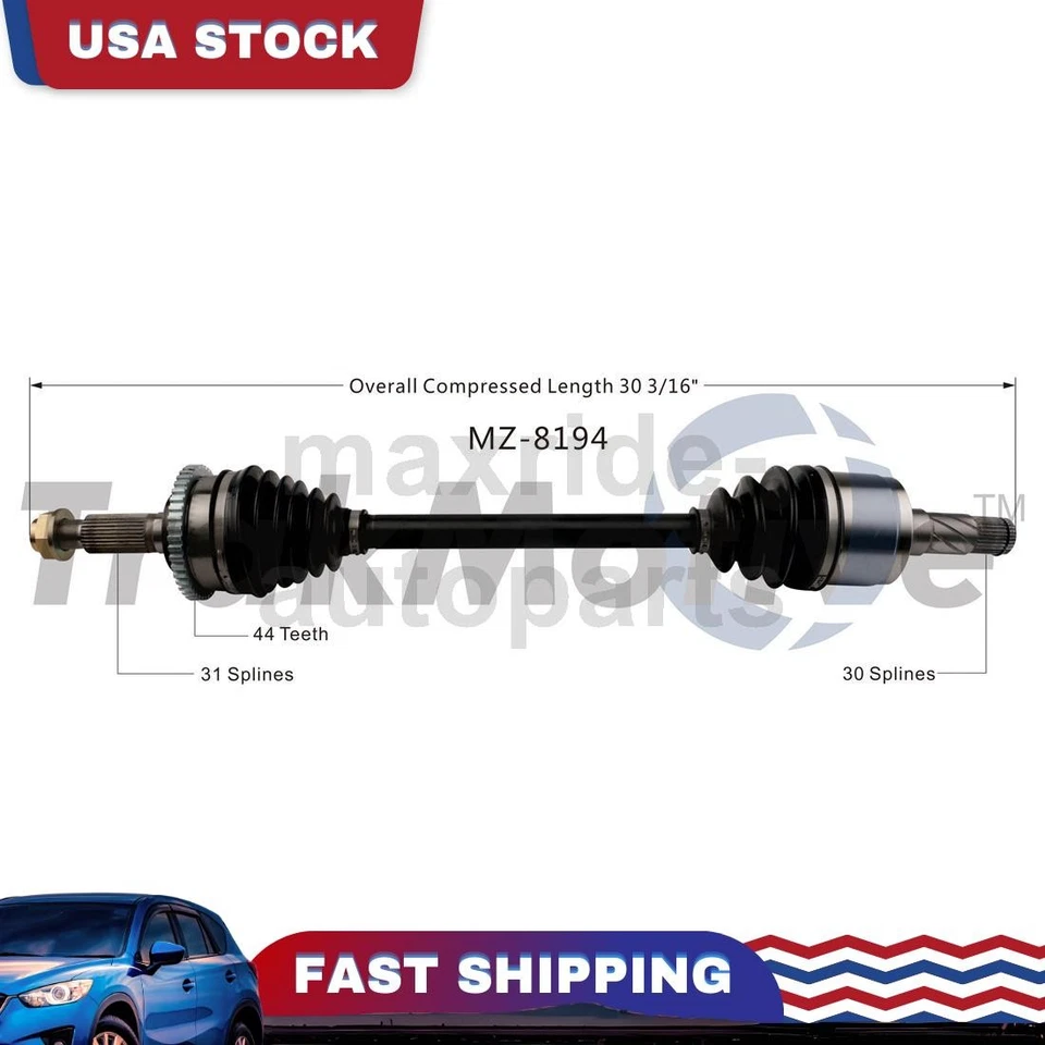 Junta de eixo traseira esquerda do lado do motorista CV compatível com 1993 1994 1995 Mazda RX-7 - Imagem 1 de 1