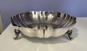 Vintage Oneida Fuß versilbert Schüssel Platte Schmuck Blume Schale Dekor 8,25"D - Bild 1 von 17