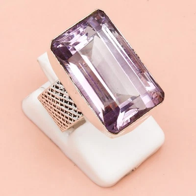 Joyería de plata hecha a mano con piedras preciosas de amatista "8" Foto 1 de 4