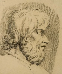 C. GRAIMBERG (*1774), Retrato de un barbudo, carbón clasicismo retrato - Imagen 1 de 4