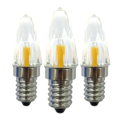 3x lâmpada LED E12 B6 1505 + 2835 COB K9 luzes cônicas de vidro cristal - Imagem 1 de 4