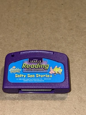 LEAP FROG LEAP 2 LEITURA SALTY SEA STORIES/CARTUCHO CALÇA QUADRADA BOB ESPONJA - Imagem 1 de 2