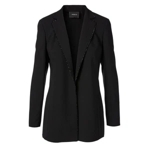 AKRIS Punto Wool Long Blazer with Swarovski Beading Jacket Black Women's 6 $4390 - Picture 1 of 16