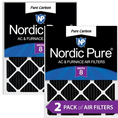 Nordic Pure 10x10x1 Pure Carbon Pleated Odor Reduction Furnace Filters 2 Pack - Image 1 of 4