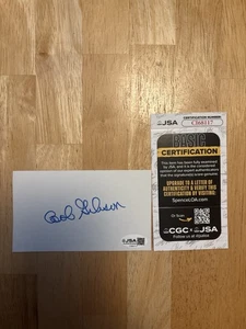 Tarjeta indexada autografiada firmada por Bob Gibson certificado de autenticidad JSA. Salón de belleza. Cardenales San Luis - Imagen 1 de 1