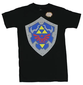 Legend of Zelda Mens T-Shirt - The Hero Hylian Shield Classic Game Image - Picture 1 of 1