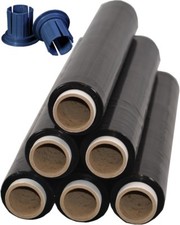 6 x rodillos film estirable + gleithülsen aplicador 23 My 1,5 kg negro