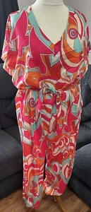 Ladies UK size 20 bright multicoloured swirl jumpsuit newlook bnwt - Picture 1 of 6