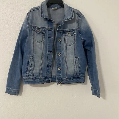 Chaqueta de Jean Zara Trucker 9/10 Denim Envejecido Bolsillos y Botones Informal Foto 1 de 4