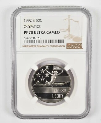 1992-S PF70 Commemorative Half Dollar Olympic Gymnastics NGC Brown Label - Image 1 of 4