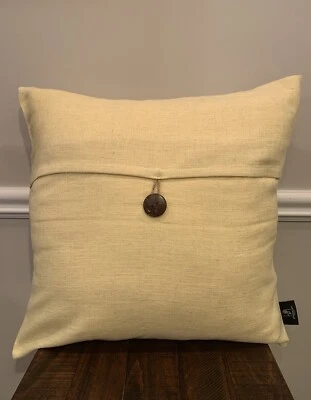 Phantoscope Farmhouse Throw Pillow 20x20” Large Decorative Button Canary Yellow  - Image 1 of 4
