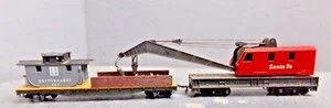 TYCO HO SCALE SANTA FE MAINTENANCE OF WAY EQUIPMENT CRANE AND BOOM TENDER - Picture 1 of 13