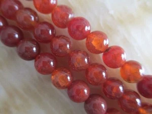 8mm red Dragon Veins Agate Round Gemstones Loose Beads 15" AAA##HL701     - Picture 1 of 3