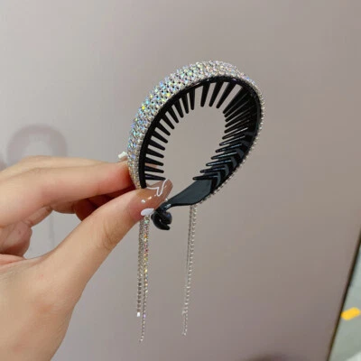 Grampo de cabelo feminino elegante luxo strass borla rabo de cavalo garra coque fabricante - Imagem 1 de 4