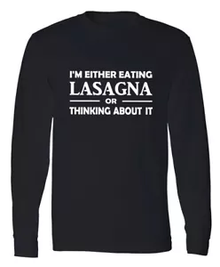 Lasagna Lover Long Sleeve T-Shirt Flat Pasta Italian Food Funny Foodie Gift - Picture 1 of 2