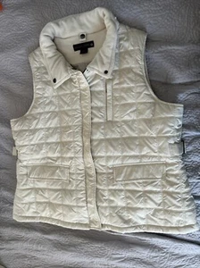 Weather Tamer Women's Puffer Vest Mock Neck Lined Ivory XL - Picture 1 of 3