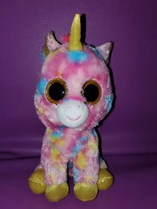 TY BEANIE BOOS FANTASIA MULTI COLORED UNICORN 10" MEDIUM PLUSH STUFFED ANIMAL - Picture 1 of 4