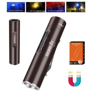 12 Modi Mini LED Taschenlampe Fackel Magnet Arbeitsleuchte Wiederaufladbare Lampe Camping - Bild 1 von 18