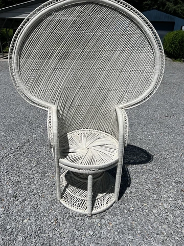 Antique Beautiful Wicker Chair Peacock Chair ￼ great condition Cover
