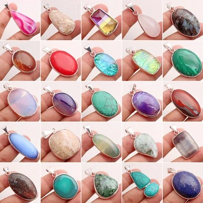 Versilbert Handmade Anhänger Halskette Schmuck für Damen 10 Stück Sortiert Lot - Bild 1 von 4