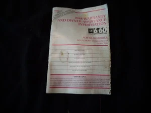 1988 Oldsmobile 98 Ninety-Eight Regency Toronado Trofeo Warranty Booklet - Picture 1 of 1