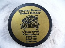 SPHL Knoxville Ice Bears '10 Season Ticket Logo Hockey Puck Check My Other Pucks