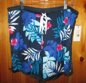 NEW Secret Treasures PAJAMA SHORTS Hawaiian Tropical Print Sz LARGE 12-14 - Picture 1 of 1