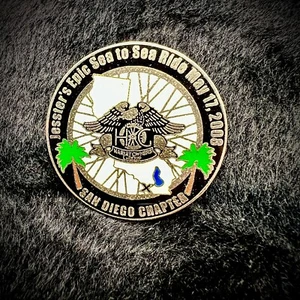 0197 - Motorrad Ride Pin, San Diego Hog Ride Pin 2008, Motorrad Weste Pin - Bild 1 von 1