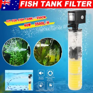 40W 3500L/H Fish Tank Filter Aquarium Sponge Water Internal Submersible Pump AU - Picture 1 of 12