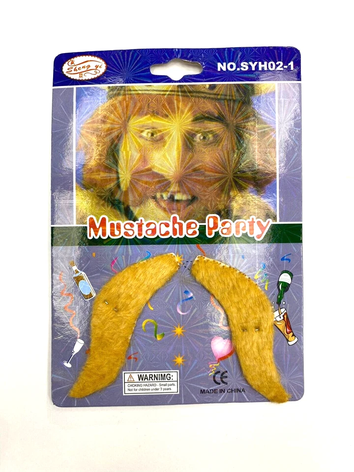 Brown Fake 1970s Moustache Party Beard Fake Fancy Dress Costume Party - Image 1 of 1