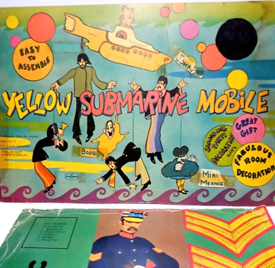 Vtg '68 Beatles Yellow Submarine Mobile/Sgt Pepper Insert Cut-Outs (FC 70A/1) - Image 1 of 4